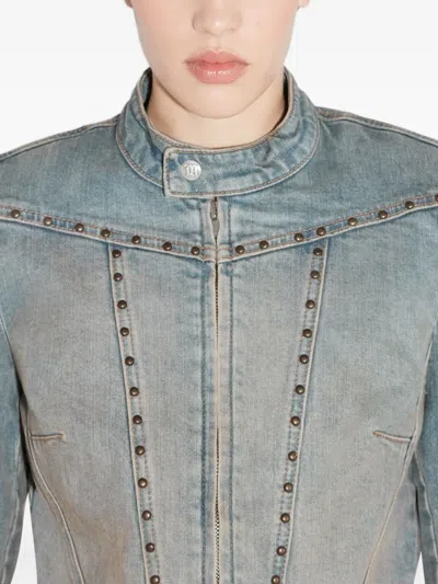 Misbhv Sunset Stud-embellished Denim Jacket In Blue