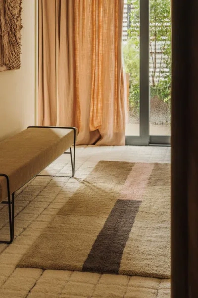 Lorena Canals Wool Rug Chroma Dusty Pink In Green