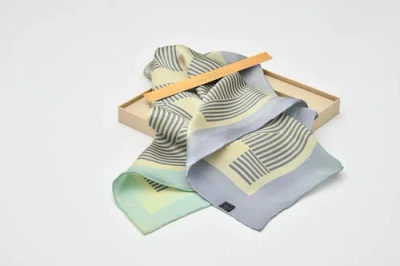 Lost Pattern Nyc "linear Language" Silk Bandana Scarf In Multi