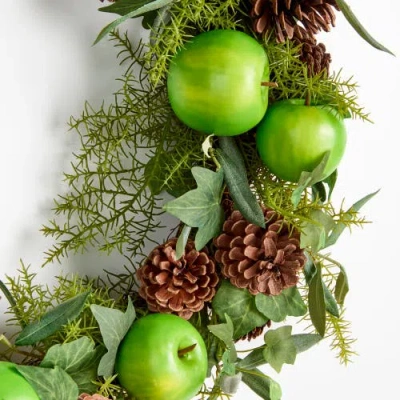 Napa Home & Garden Apple & Mixed Botanicals Wreath 24" In Green