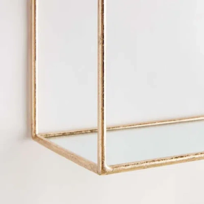Napa Home & Garden Abbey Mirrored Wall Shelves Set Of 2 In Gold