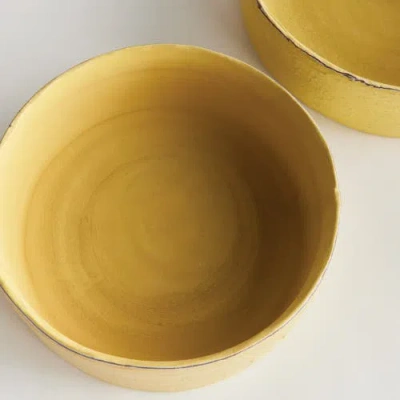 Napa Home & Garden Set Of 2 Studio Decorative Low Bowls In Yellow