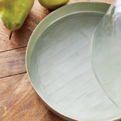 Napa Home & Garden Kammie Serving Tray With Cloche Large In Green