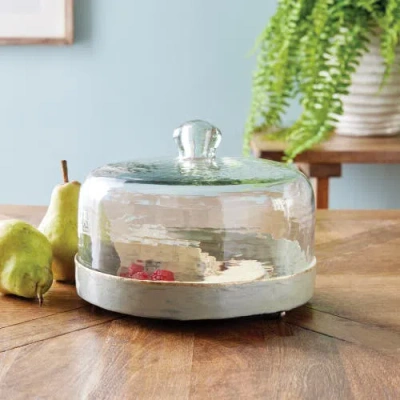 Napa Home & Garden Kammie Serving Tray With Cloche Large In Green