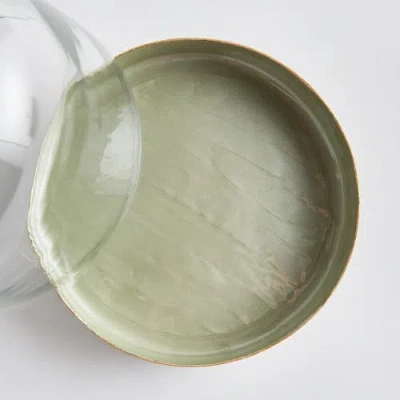 Napa Home & Garden Kammie Serving Tray With Cloche Small In Green