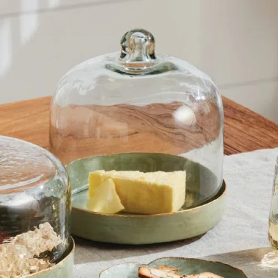 Napa Home & Garden Kammie Serving Tray With Cloche Small In Green