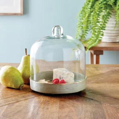 Napa Home & Garden Kammie Serving Tray With Cloche Small In Green