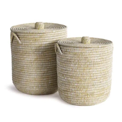 Napa Home & Garden Rivergrass Hamper Baskets With Lids Set Of 2 In Neutral