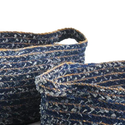 Napa Home & Garden Denim Oval Baskets Set Of 2 In Blue