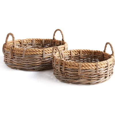 Napa Home & Garden Sonoma Low Baskets Set Of 2 In Brown