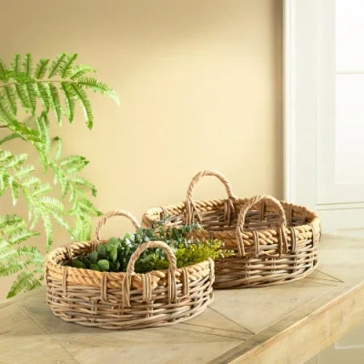 Napa Home & Garden Sonoma Low Baskets Set Of 2 In Brown