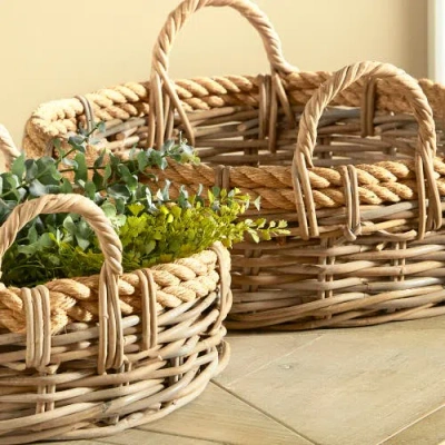 Napa Home & Garden Sonoma Low Baskets Set Of 2 In Brown