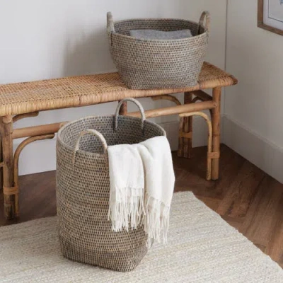 Napa Home & Garden Burma Rattan Orchard Decorative Baskets Set Of 2 In Brown