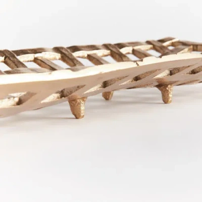 Napa Home & Garden Lopa Decorative Rectangular Tray In Gold