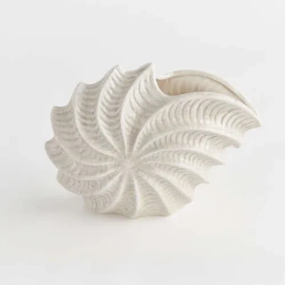 Napa Home & Garden Nautilus Shell Vase In White
