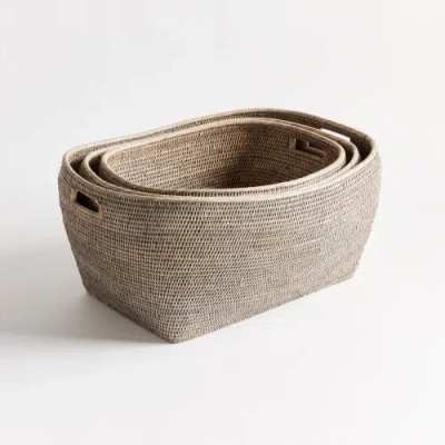 Napa Home & Garden Burma Rattan Family Decorative Baskets Set Of 3 In Brown