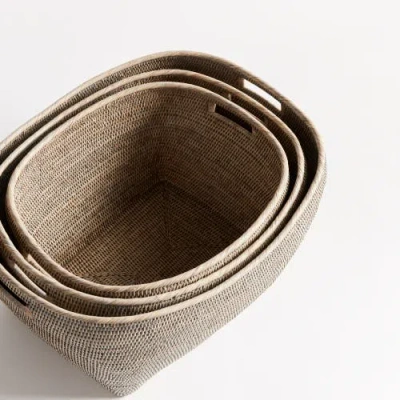 Napa Home & Garden Burma Rattan Family Decorative Baskets Set Of 3 In Brown