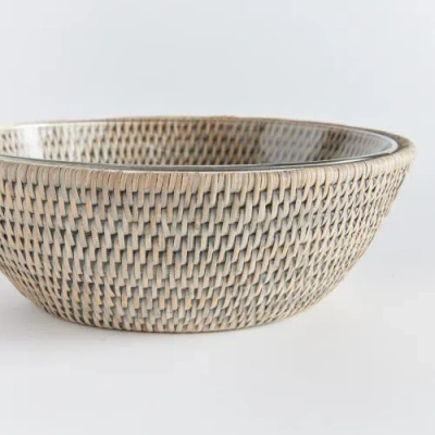 Napa Home & Garden Burma Rattan Serving Bowl In Gray