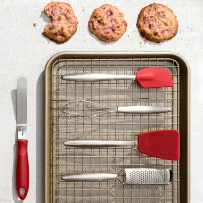 Cuisipro Piccolo 4 Piece Mini Baking Tool Set, 8-inch In Red