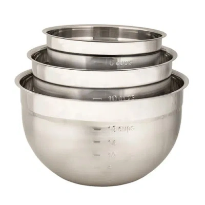 Cuisipro Stainless Steel Mixing Bowl 3 Piece Set In Silver