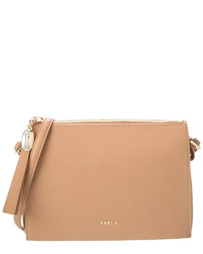 Furla Ofelia Mini Leather Crossbody In Neutral