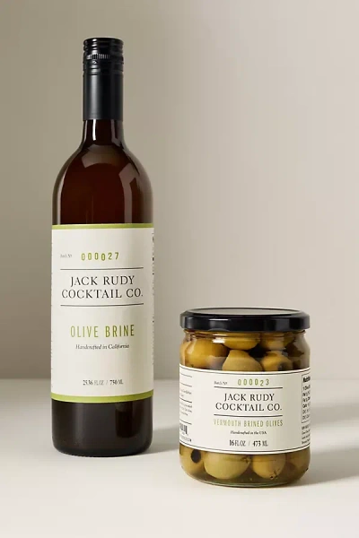 Jack Rudy Cocktail Co. Vermouth Brined Olives And Olive Brine, Set Of 2