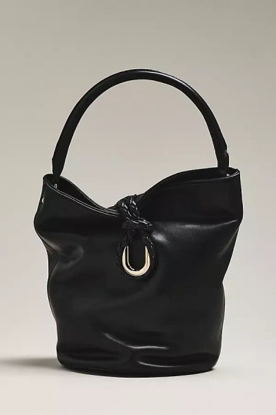 Aota Twist Tie Top-handle Bucket Bag In Black