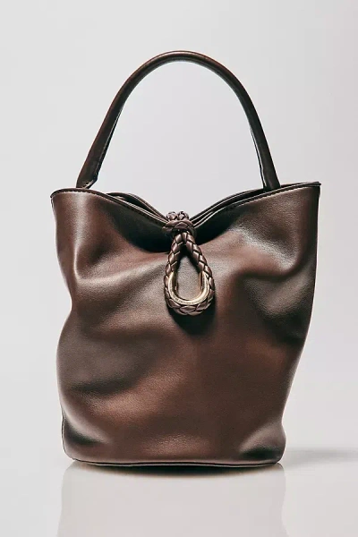 Aota Twist Tie Top-handle Bucket Bag In Brown