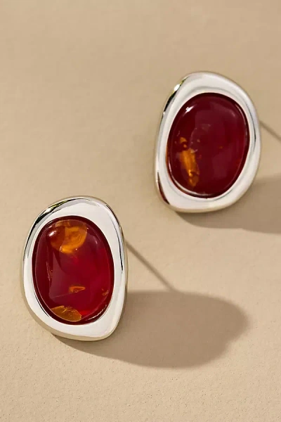 Luv Aj The Amber Honey Resin Stud Earrings In Gold