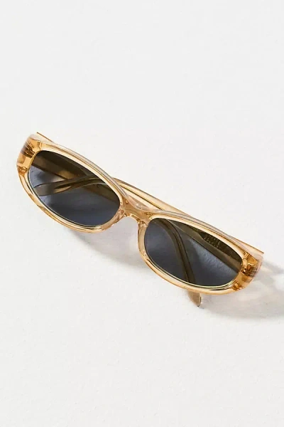 Poppy Lissiman Kaz Slim Mirrored Sunglasses In Gold