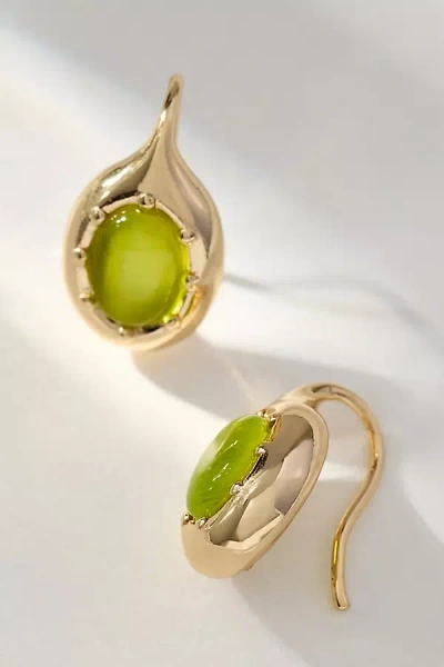 By Anthropologie Crystal Fishhook Earrings In Green