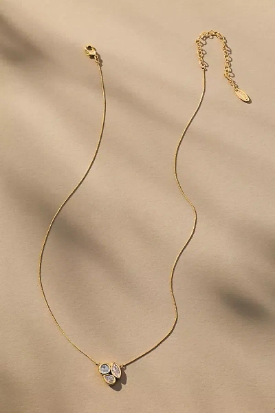 By Anthropologie Bezel Triad Crystal Necklace In Gold