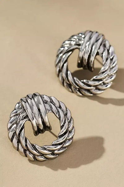 By Anthropologie Round Twist Post Earrings In Metallic