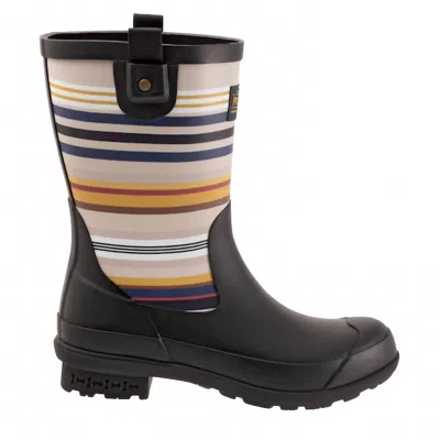 Pendleton Women's Bridger Stripe Mid Rain Boot In Black Multi In Multi