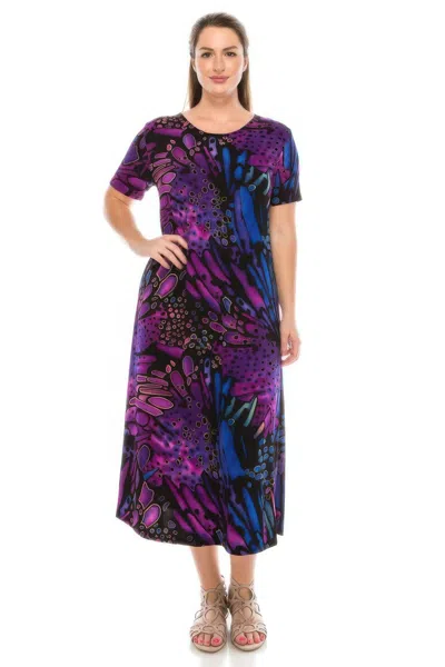 Truedames Plus Size Bns Print Long Dress In Multi