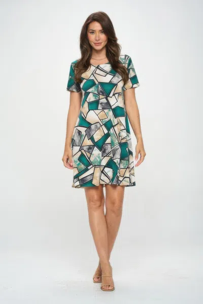 Truedames Hit Short Sleeve Missy Dress In Green