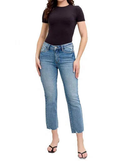 Judy Blue Vintage Wash Destroy Hem Kick Flare In Blue In Blue