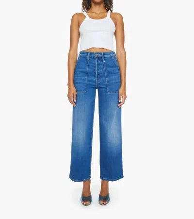 Mother Stitch Up Maven Hover High Rise Jean In Nip It In The Bud In Blue