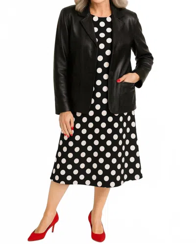Shannalee Lambskin Leather Blazer In Black In Black