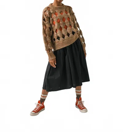 Degen Diamond Sweater In Camel In Brown