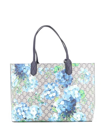 Pre-owned Gucci Reversible Blooms Gg Print Leather Medium Tote Bag