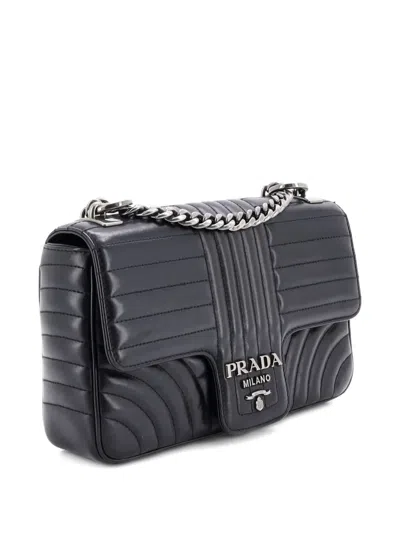 Pre-owned Prada Chain Flap Shoulder Bag Diagramme Quilted Leather Medium Crossbody Bag