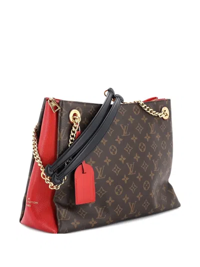 Pre-owned Louis Vuitton Surene Handbag Monogram Canvas With Leather Mm Shoulder Bag
