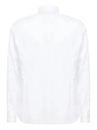 D4.0 Button Placket Wing Collar Shirt In White