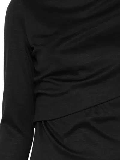 Isabel Marant Asymmetric Draped Long Sleeve Top In Black