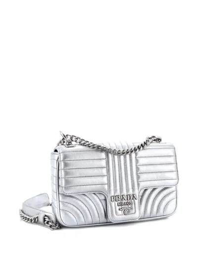 Pre-owned Prada Chain Flap Shoulder Bag Diagramme Quilted Leather Medium Crossbody Bag