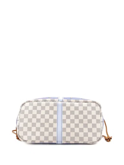 Pre-owned Louis Vuitton Neverfull Nm Tote Limited Edition Damier Summer Trunks Mm Shoulder Bag In White