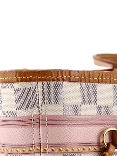 Pre-owned Louis Vuitton Neverfull Nm Tote Limited Edition Damier Summer Trunks Mm Shoulder Bag In White