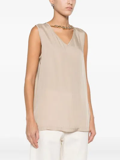 Fabiana Filippi Sleeveless Vest In Neutral