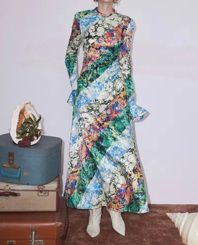 Alemais Sunburst Maxi Silk Evening Dress In Multi In Multi